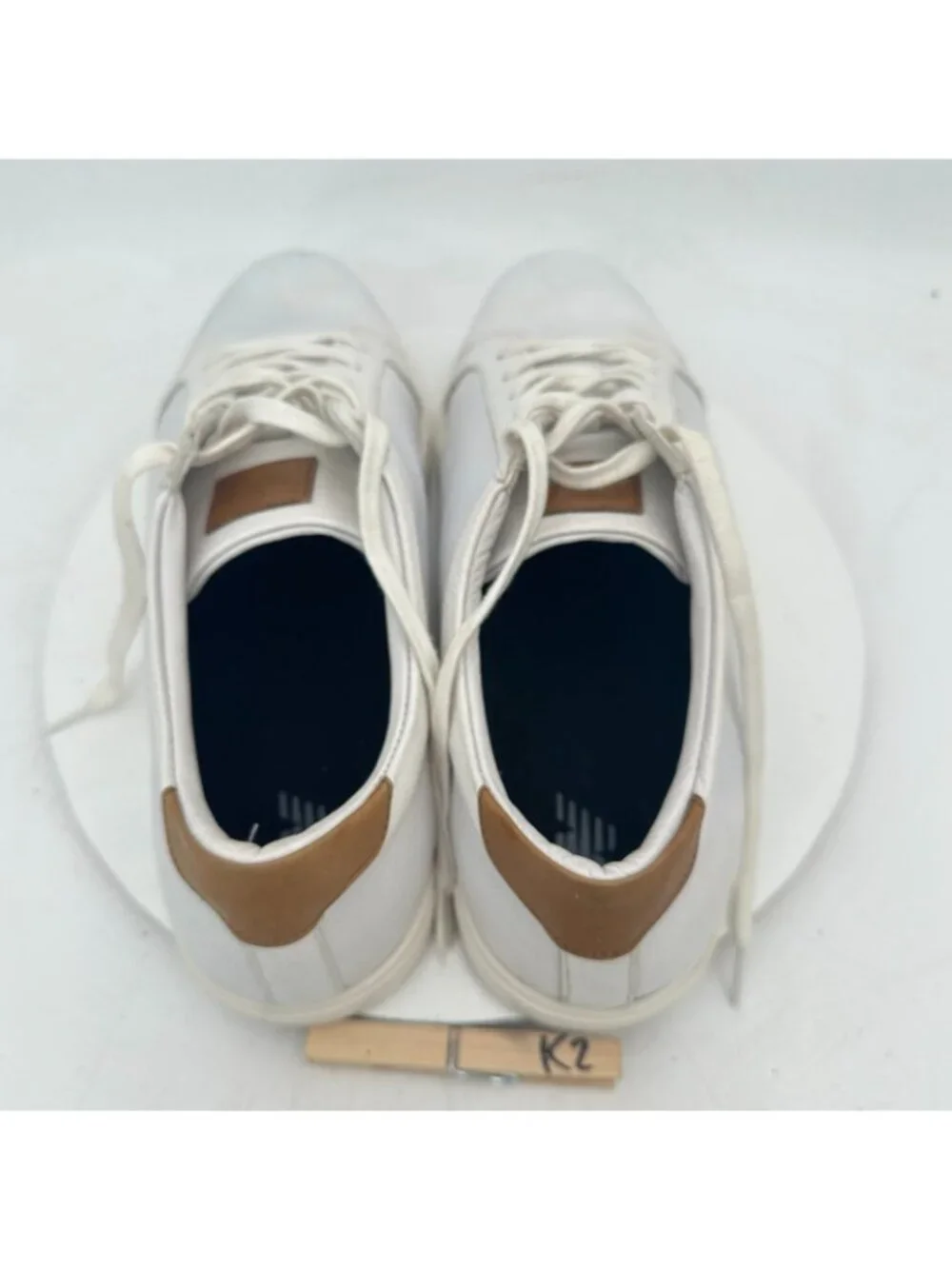 Allen Edmonds Courtside Men 13 3E White Leather Brown Accent Sneakers